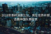 2018世界杯决赛比分，男足世界杯预选赛中国队赛程表