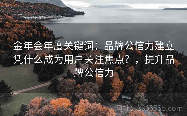 金年会年度关键词：品牌公信力建立凭什么成为用户关注焦点？，提升品牌公信力