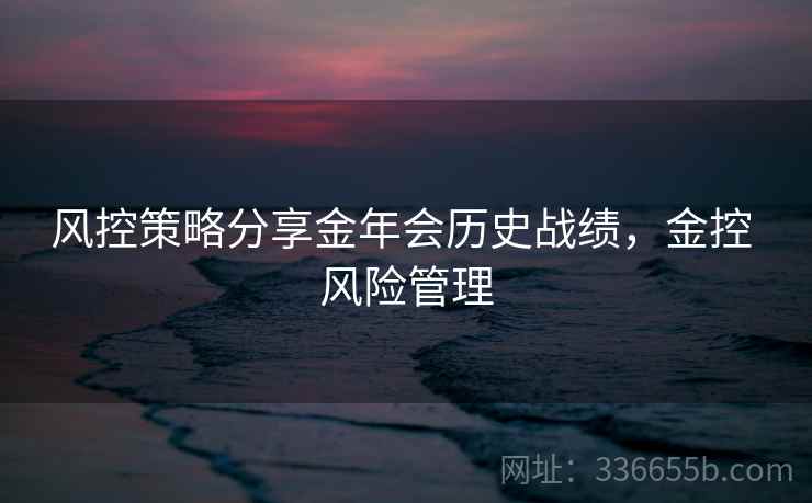 风控策略分享金年会历史战绩，金控 风险管理