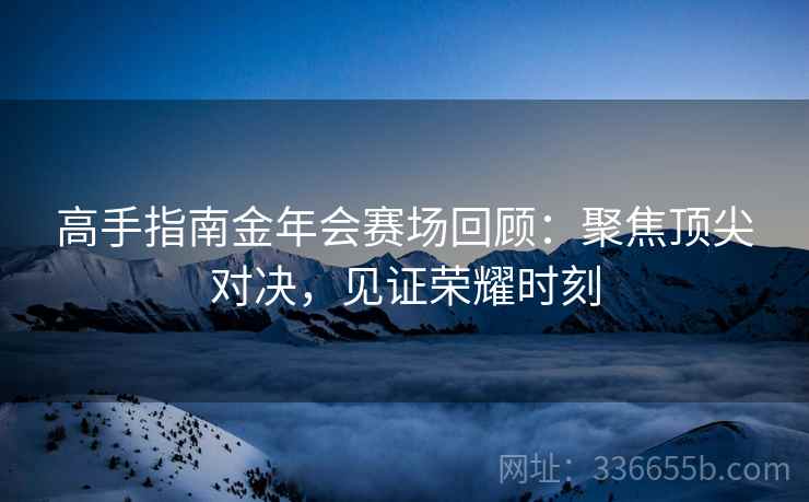 高手指南金年会赛场回顾：聚焦顶尖对决，见证荣耀时刻
