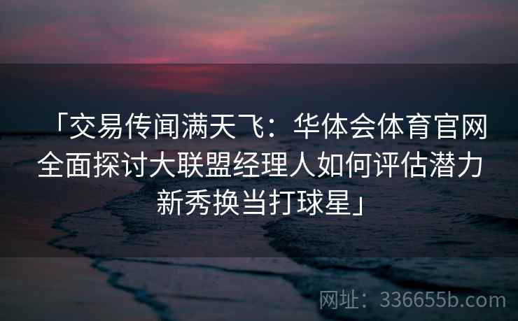 「交易传闻满天飞：华体会体育官网 全面探讨大联盟经理人如何评估潜力新秀换当打球星」