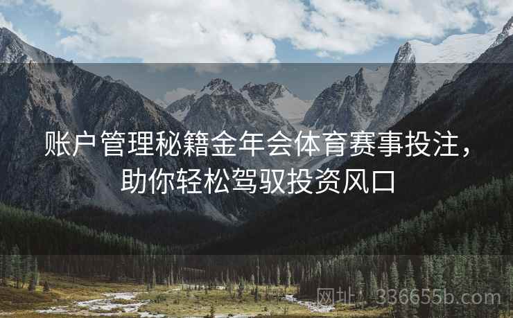 账户管理秘籍金年会体育赛事投注，助你轻松驾驭投资风口