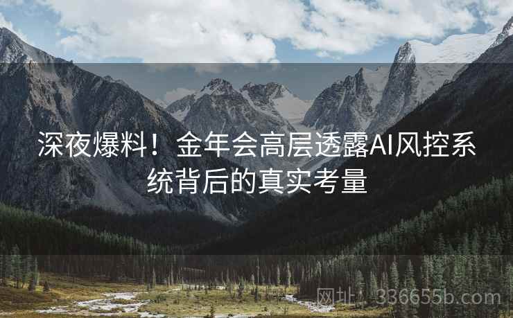 深夜爆料！金年会高层透露AI风控系统背后的真实考量