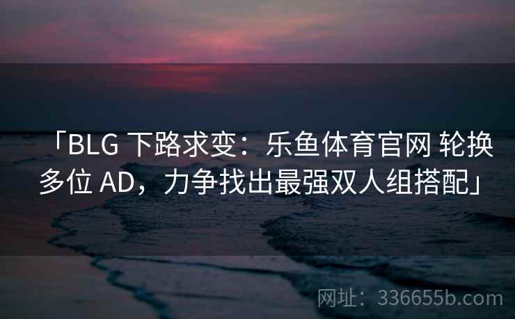 「BLG 下路求变：乐鱼体育官网 轮换多位 AD，力争找出最强双人组搭配」